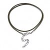 Necklace waxed cord with clasp, 435x1.5 mm, olive 0N