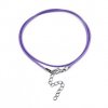 Necklace waxed cord with clasp, 435x1.5 mm, purple 0P