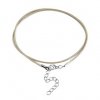 Necklace waxed cord with clasp, 435x1.5 mm, khaki 0S
