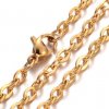 Chain with lobster clasp 500x2 mm, steel 304, gold color
