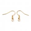 Fish hook earring wire, 20x20x3 mm, 304 steel, 18K gold color