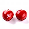Jingle bell heart - pendant, 21.5x20x17 mm, color red