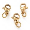 Lobster clasp 10 mm, steel 304, color gold