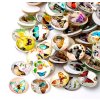 Round cabochon 12 mm, butterfly pattern