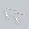 Fish hook earring wire, 20x20x3 mm, steel 304, silver-plated 925