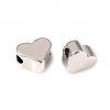 Kovové korálky, srdiečko 6x5,5x3 mm, farba platina
