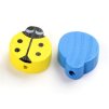 Wooden beads ladybug, 18x15x6 mm