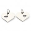 Metal pendant, heart 12x12.5 mm, steel 304