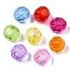 Plastic beads (faceted), 8 mm, color mix