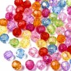 Plastic beads (faceted), 8 mm, color mix
