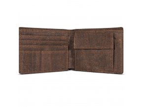Cork Wallet With Coin Pocket Brown Inside