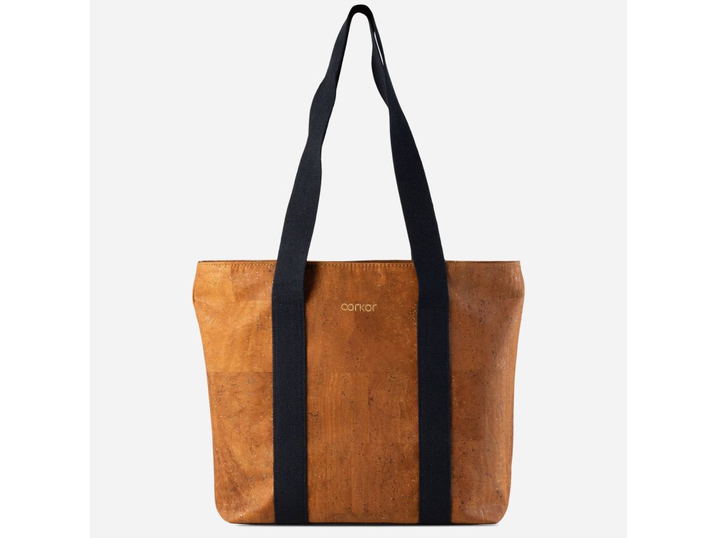 tote bag cork camel front
