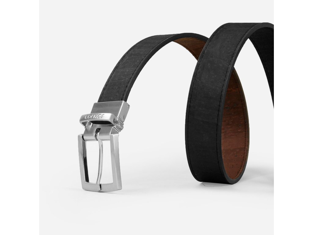 Cópia de vegan reversible belt men cork brown black 30mm buckle corkor