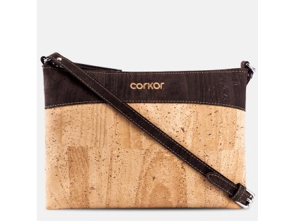 vegan crossbody light brown front new