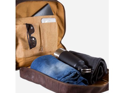 cork backpack brown inside