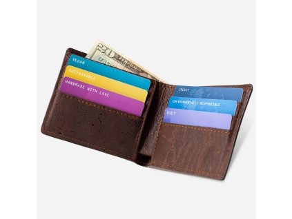 cork wallet bifold brown 1