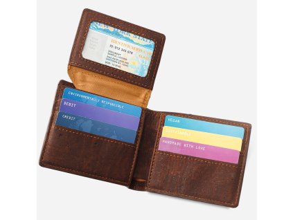cork passcase wallet brown cards