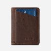 Vegan Minimalist Cork Slim Wallet Coins Pocket Brown Front Corkor