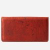 slim women wallet cork red back