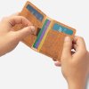 cork wallet slim camel cards
