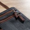Travel Neck Wallet vegan cork light black pullers
