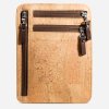 Travel Neck Wallet vegan cork light brown front
