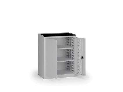 dilenska skrin nizka na naradi kovos 2 police 950 x 600 x 1180 mm seda 138496