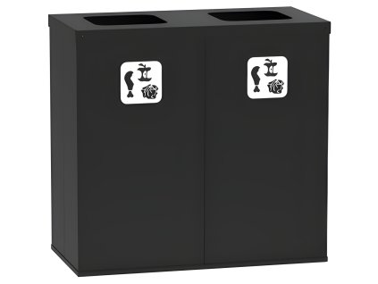 kos na trideny odpad 2x 50 l uchyt na pytel cerny cerny 137436