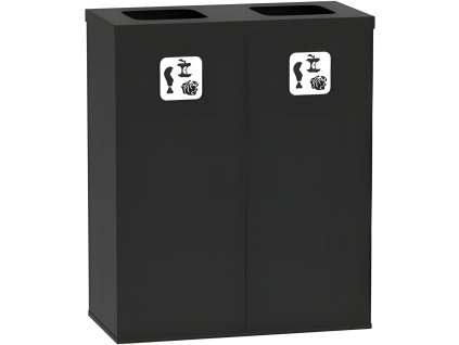 kos na trideny odpad 2x 70 l uchyt na pytel cerny cerny 137443