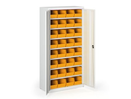 skrin s plastovymi boxy basic 1800 x 400 x 920 mm 32xc seda sede dvere 143586