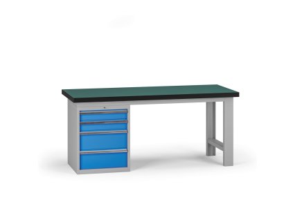 pracovni stul do dilny g8 1800 x 750 x 800 mm 1x kontejner 4 zasuvky modra 138309