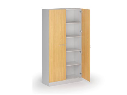 kovova spisova skrin s drevenymi dvermi demontovana 1950 x 1000 x 400 mm buk 139284