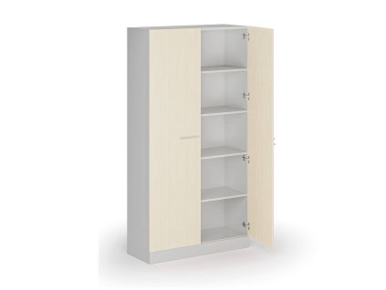 kovova spisova skrin s drevenymi dvermi demontovana 1950 x 1000 x 400 mm briza 139283