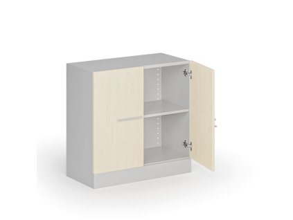 kovova spisova skrin s drevenymi dvermi demontovana 800 x 800 x 400 mm briza 139263