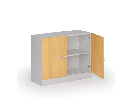 kovova spisova skrin s drevenymi dvermi demontovana 800 x 1000 x 400 mm buk 139257