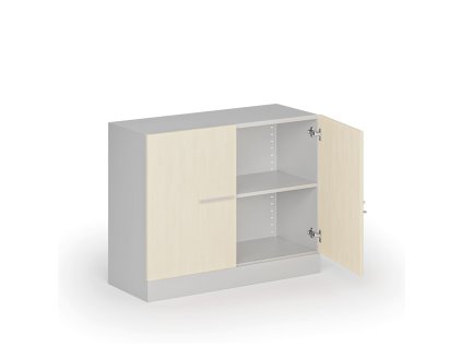 kovova spisova skrin s drevenymi dvermi demontovana 800 x 1000 x 400 mm briza 139256