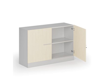 kovova spisova skrin s drevenymi dvermi demontovana 800 x 1200 x 400 mm briza 139252