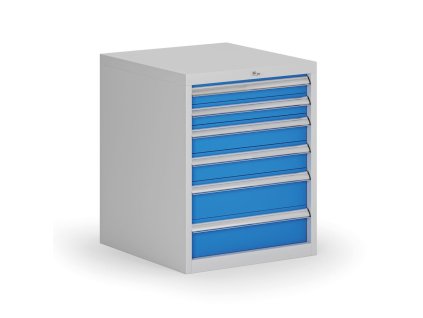 zavesny dilensky box ke stolu g8 6 zasuvek 560 x 600 x 700 mm modra 139172