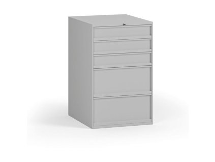 zasuvkovy dilensky box na naradi k pracovnimu stolu 5 zasuvek 510 x 592 x 810 mm seda 144660