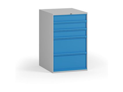 zasuvkovy dilensky box na naradi k pracovnimu stolu 5 zasuvek 510 x 592 x 810 mm modra 144661