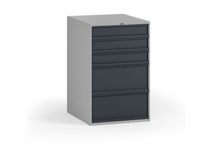 zasuvkovy dilensky box na naradi k pracovnimu stolu 5 zasuvek 510 x 592 x 810 mm grafit 144662