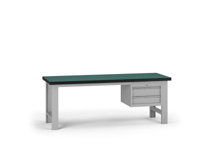 pracovni stul do dilny g8 2100 x 750 x 800 mm 1x kontejner 2 zasuvky seda 137447