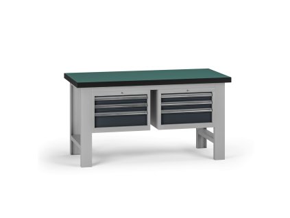 pracovni stul do dilny g8 1500 x 750 x 800 mm 2x kontejner 6 zasuvek grafit 138170