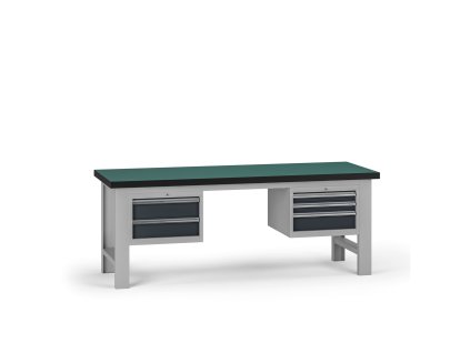 pracovni stul do dilny g8 2100 x 750 x 800 mm 2x kontejner 5 zasuvek grafit 138004