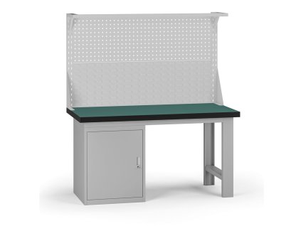 pracovni stul do dilny g8 s nastavbou 1500 x 750 x 800 mm 1x skrinka seda 138260