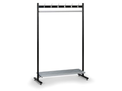 kovovy radovy vesak s odkladaci polici s nozkami jednostranny 1314