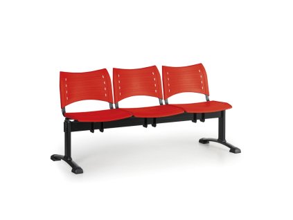 plastova lavice do cekaren visio 3 sedak cervena cerne nohy 24354
