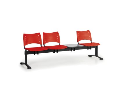 plastova lavice do cekaren visio 3 sedak se stolkem cervena cerne nohy 24355