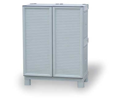 plastova skrin policova nizka 700 x 390 x 920 mm seda 5889