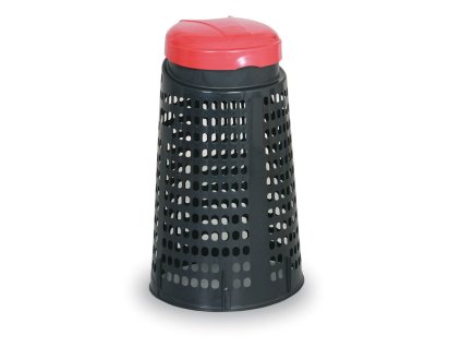 plastovy odpadkovy kos na 120 l pytle cerny cervene viko 223